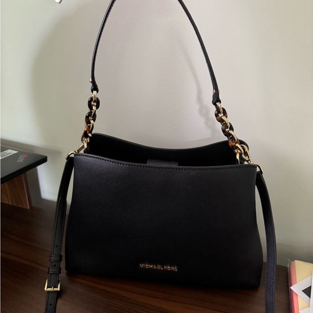 Michael Kors Black Sofia Leather Satchel